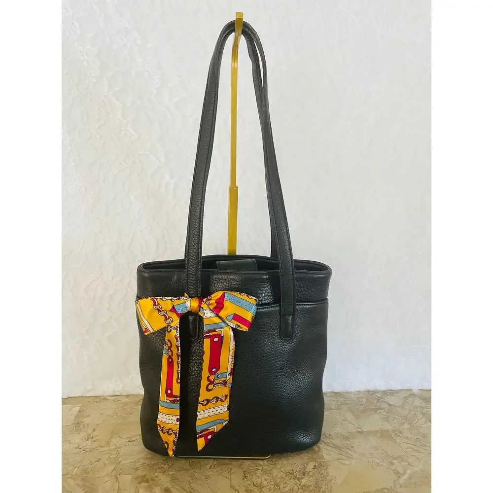 Vintage COACH Sonoma Leather Bag Black Pebble Shoulder Purse G9P-6810 Pocket